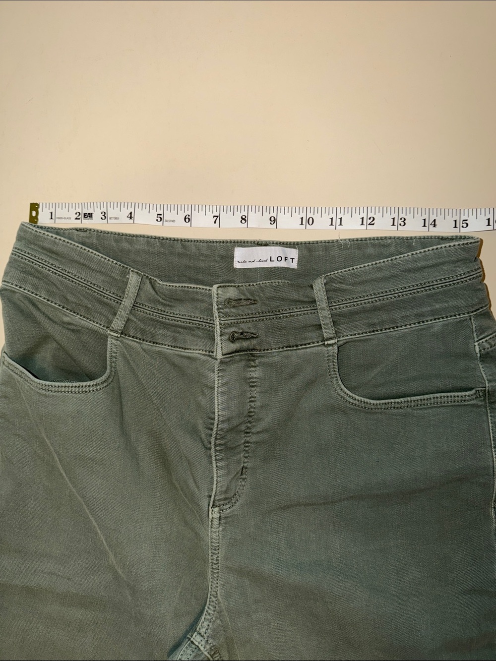 LOFT Skinny Jeans in Moss Green - Picture 5 of 7